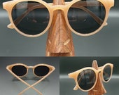 1940s Sunglasses, Glasses & Eyeglasses History Beige natural neutral toned round shaped sunglasses 1930s 1940s WW2 vintage style UV400 $13.70 AT vintagedancer.com