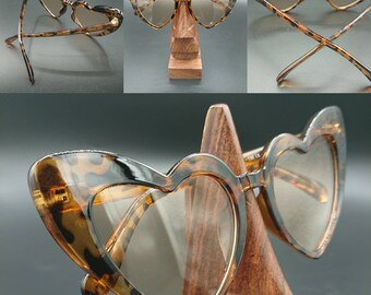 Leopard tortoise heart shaped cat eye sunglasses retro rockabilly UV400