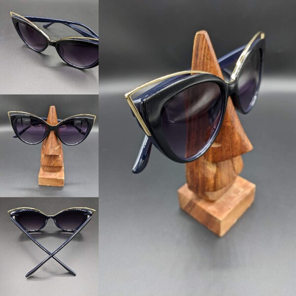 Black cat eye gold tip ombre lens sunglasses gothic 1950s 1960s retro UV400
