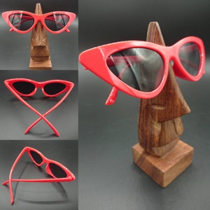Red cat eye sunglasses 1950s retro mod style rockabilly UV400