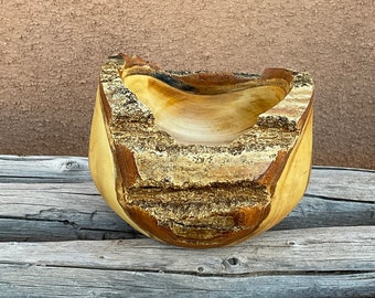 Natural Edge Black Walnut Wood Vessel Decorative