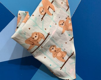 Namaste Sloth Yoga Dog, Cat Pet Bandana to Match Your Face Mask by The Artful Lawyer
