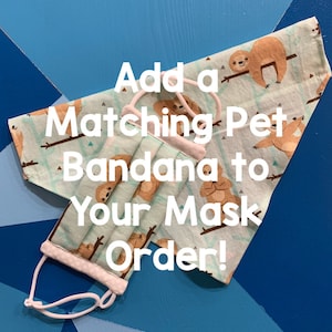 Pets are People Too! Dog, Cat Pet Bandana to Match Your Face Mask by The Artful Lawyer