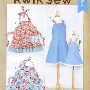 Uncut kwik Sewing Pattern 4335 children and misses apron  FF