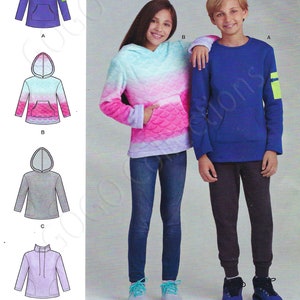 10376 9028 Uncut Einfachheit Schnittmuster 10714 10376 9028 R10376 Jungen oder Mädchen Strick Hoodie Schnittmuster Größe 30-40 ff