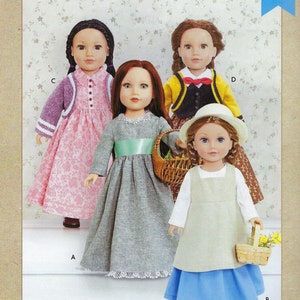 Uncut kwik Sewing Pattern 10835 4324 18&quot; Doll Clothes, Dress,Jacket, Apron  FF