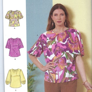 Uncut simplicity sewing pattern 11443 9547 Womens Pull Over Top in 3 Variations Size 6,8,10,12,14 14-22 FF