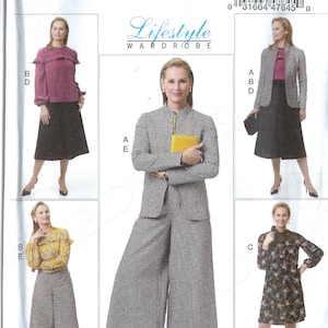Uncut butterick Sewing Pattern 6599 Misses&#39; Jacket, Top, Dress and Pants Size 6-14 14-16-18-20-22 FF