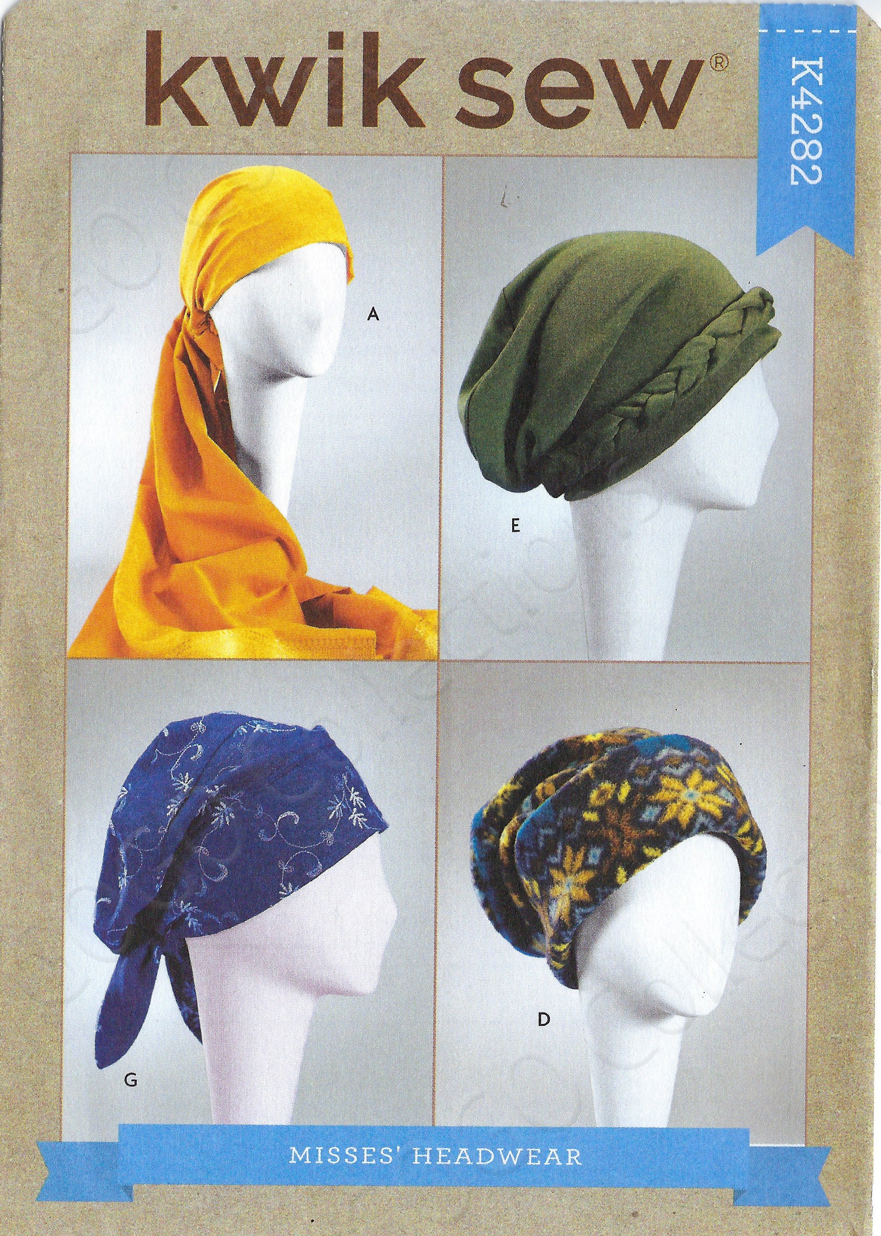 Uncut kwik Sewing Pattern 4282 Turban Head Wrap Hat Cap Chemo | Etsy