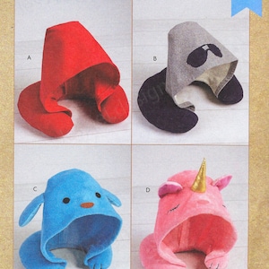 Uncut kwik Sewing Pattern 10685 4317 adults and kids hooded travel neck pillows FF