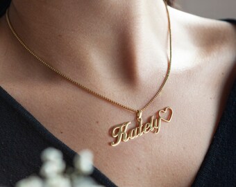 Personalized Name Necklace Gold Name 