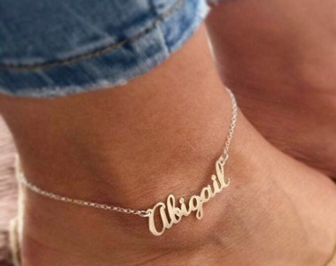 Ankle Bracelet With Name Ankle Bracelet Name Anklet Custom Etsy