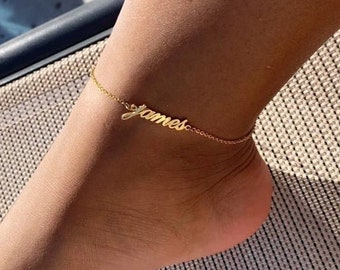 14k gold anklet with name deals
