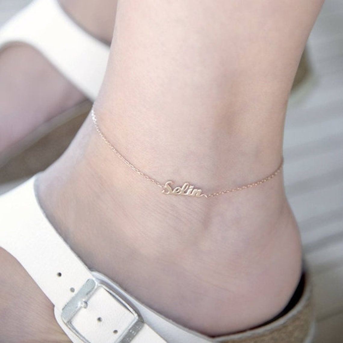 Ankle Bracelet With Name Ankle Bracelet Name Anklet Custom Etsy