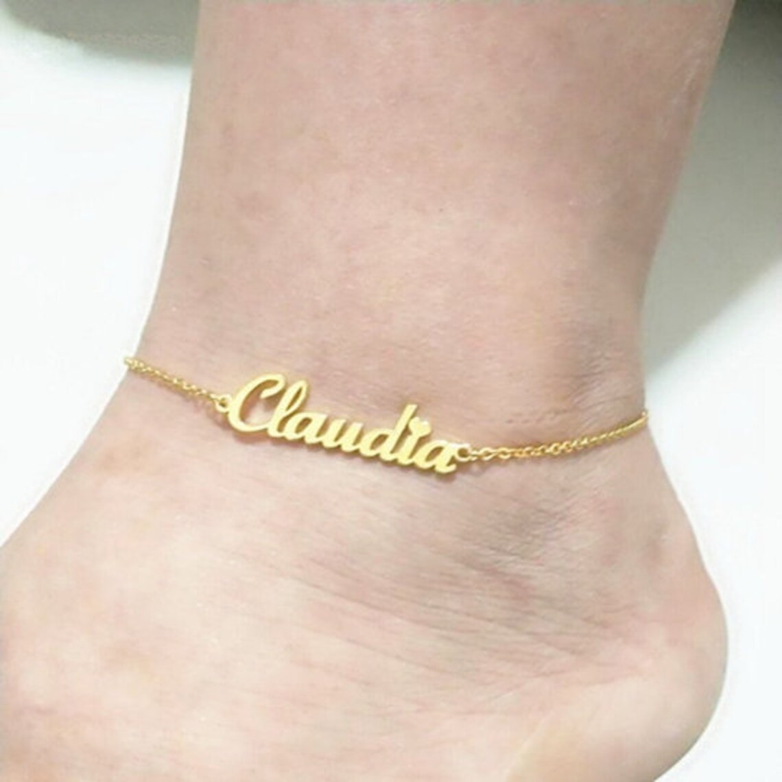 Ankle Bracelet With Name Ankle Bracelet Name Anklet Custom Etsy