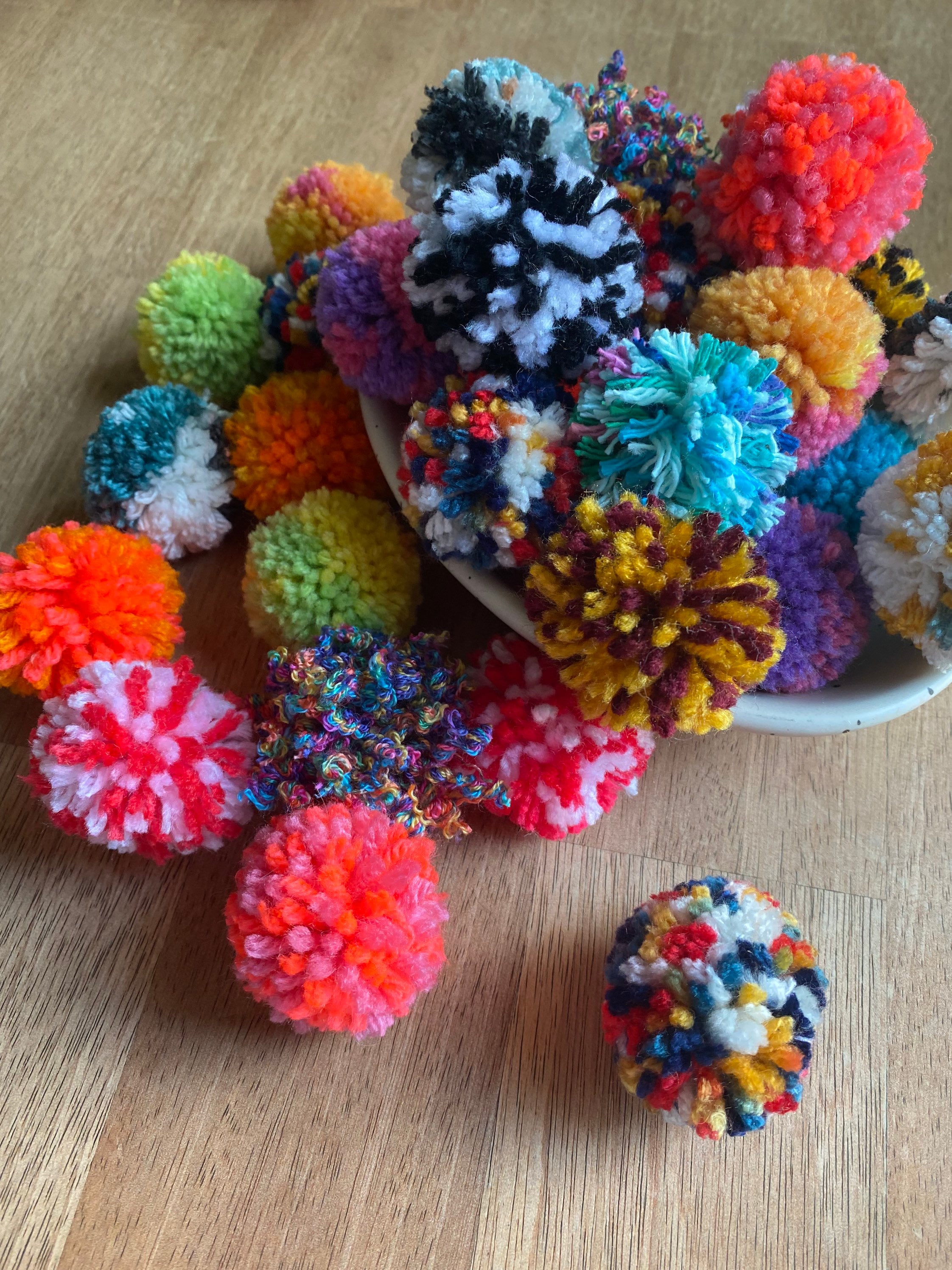 Pom Pom Cat Toys 1.5 Kitten Toy Assorted Colors 6 Etsy