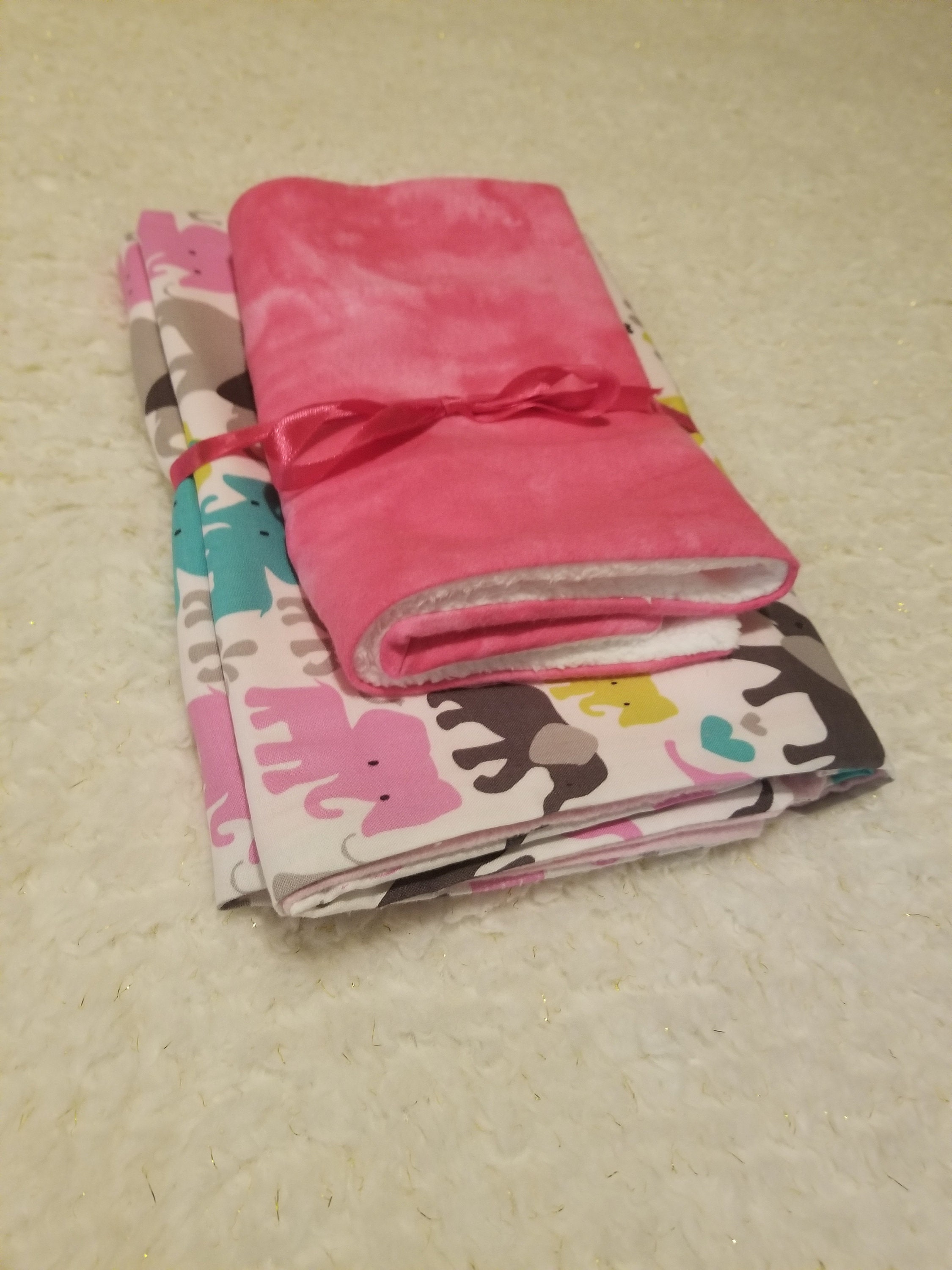 Handmade and cozy baby blanket and burpee set baby shower Etsy