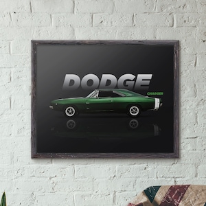 Vintage Dodge Charger Poster Print - Man Cave - Geschenk für Ihn