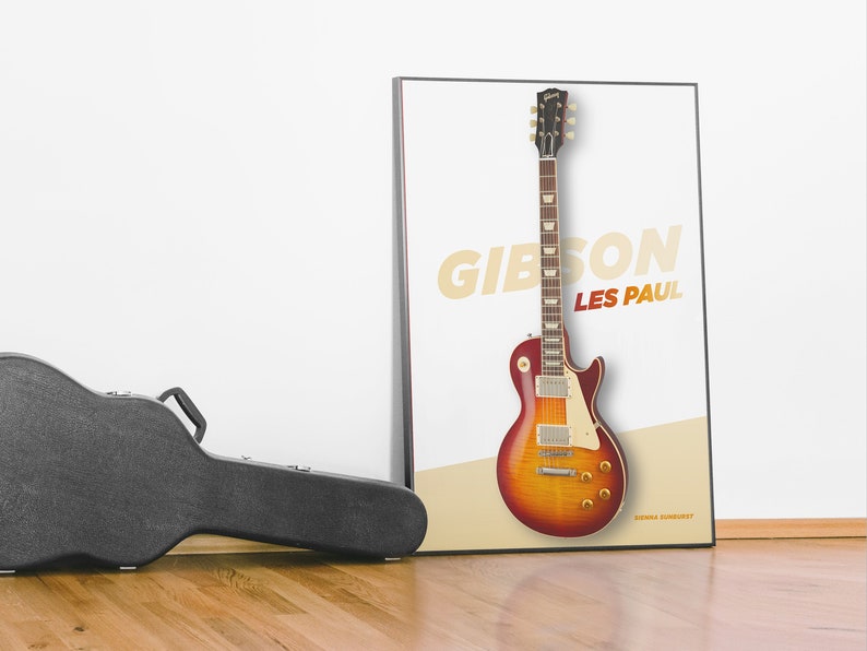Gibson Les Paul Electric Guitar Poster | Digital Wall Art | Art Print ...
