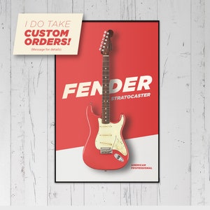 FENDER Stratocaster Print | Musician Poster | Electric Guitar Digital Print