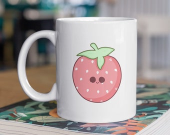 Cute Strawberry Kawaii Coffee Mug Gift, Valentine's Day Gift for Her, Gift for Him, Coffee Lover, Kawaii Animal, Japanese Streetwear M062