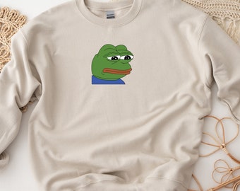 Sad Pepe the Frog Sweatshirt Japanese Streetwear Funny Meme 4chan