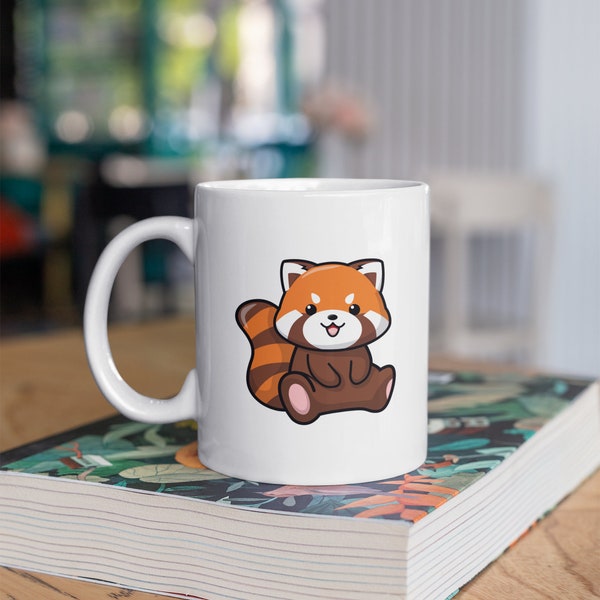 Cute Red Panda Kawaii Coffee Mug Gift, Valentine's Day Gift for Her, Gift for Him, Coffee Lover, Kawaii Animal, Japanese Streetwear M053