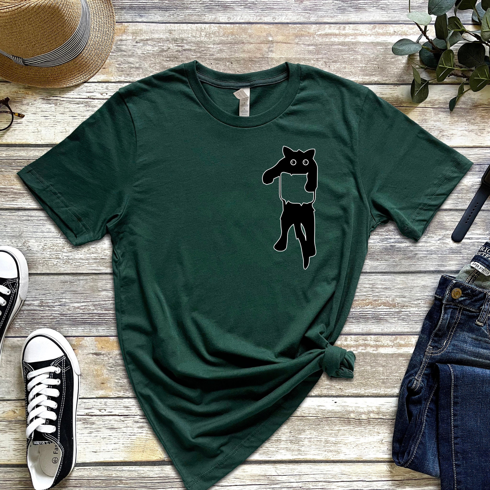 Black cat black flag shirt online