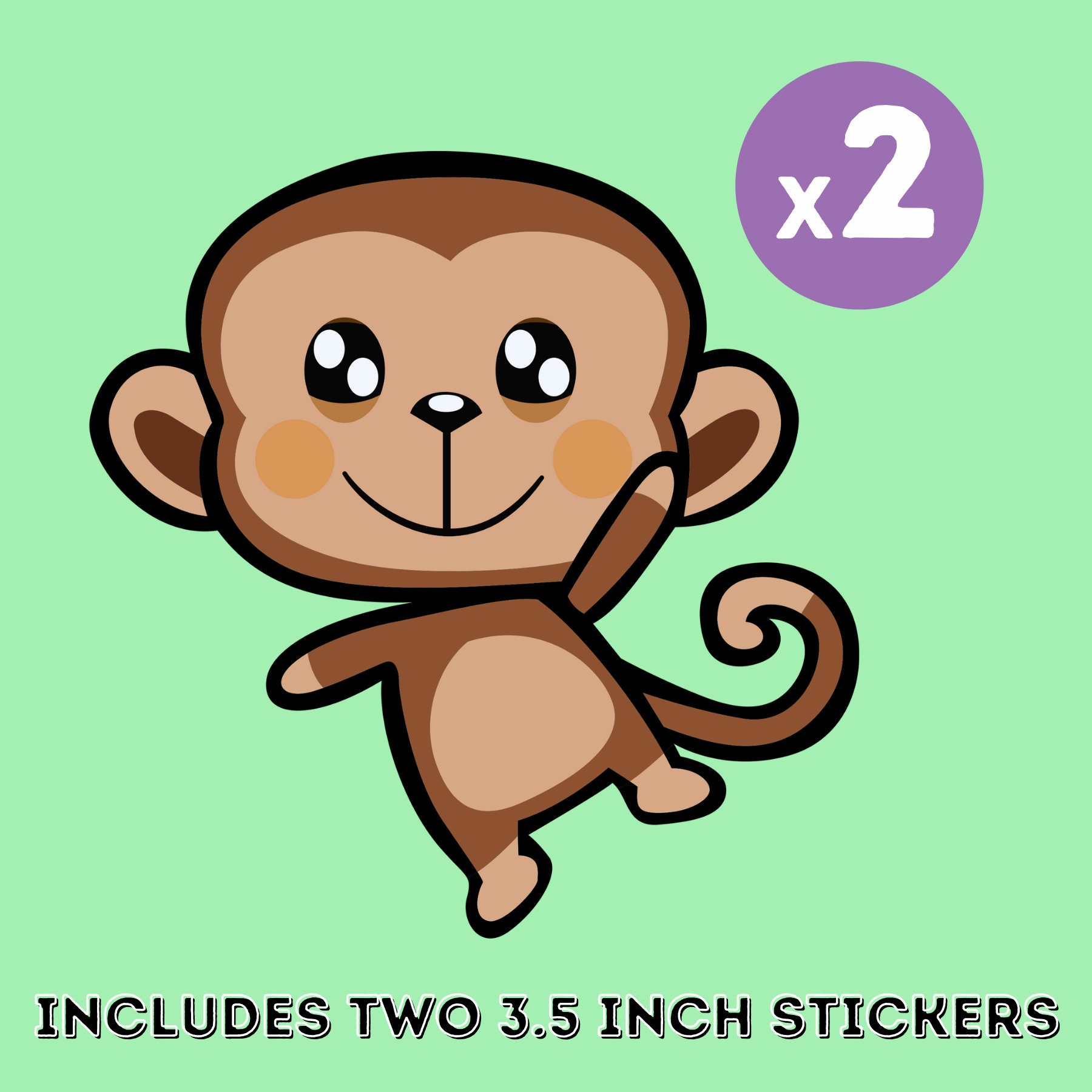 Happy Jumping Monkey Sticker 2-pack Kawaii Chimp Waving - Etsy Ireland Happy Jumping Monkey Sticker 2-pack Kawaii Chimp Waving - Etsy Ireland