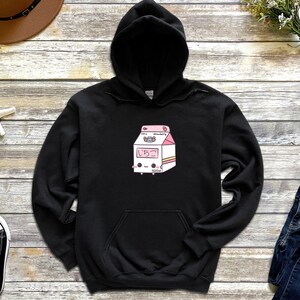 Cute Strawberry Milk Carton Hoodie Japanese Streetwearanime Cartoon Strawberry Milk School Lunch Animated Meal Strawberry Milk White Etsy
