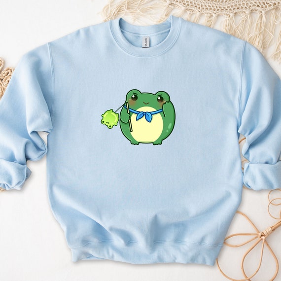 Dark Green Saluting Frog Sweatshirt Tiktok Douyin Chinese Meme