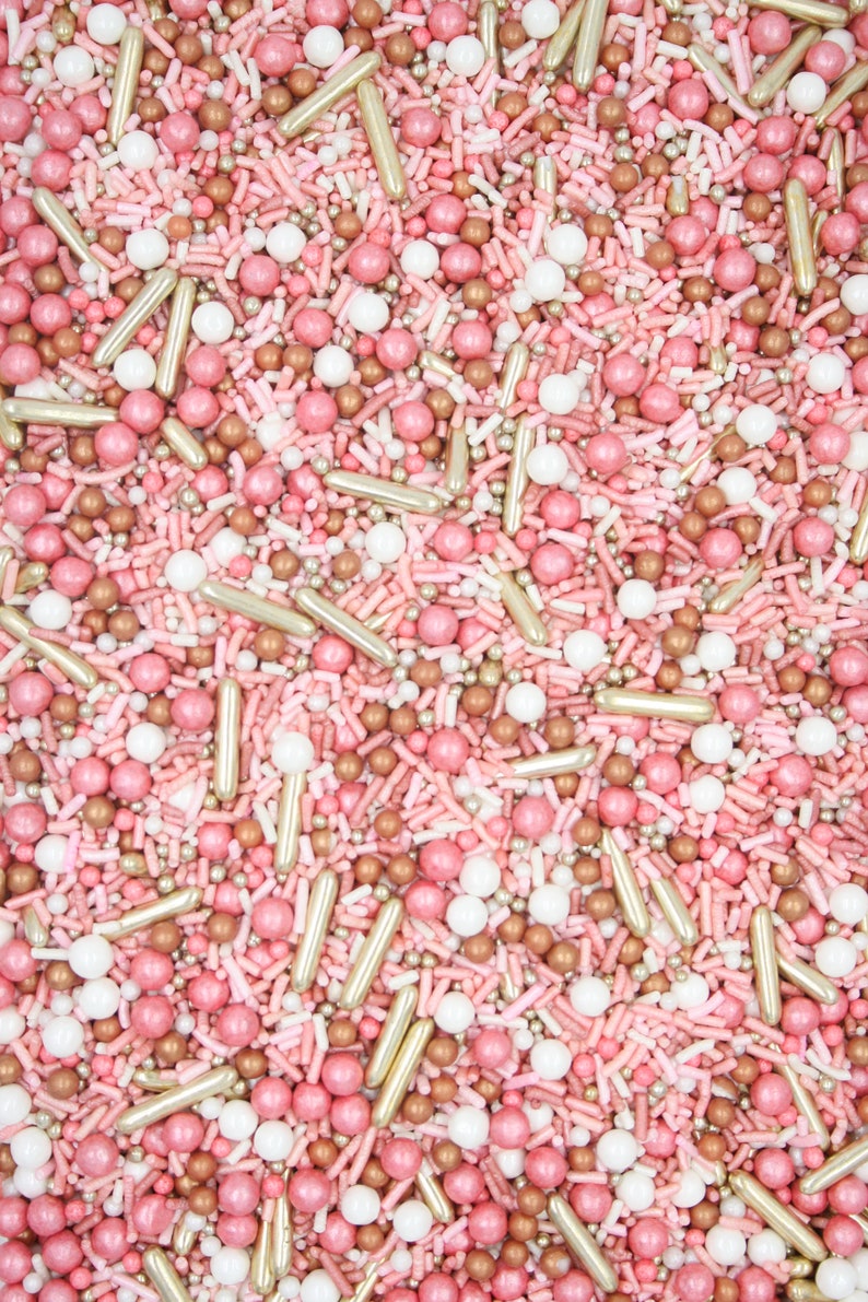 pink and rose gold sprinkles