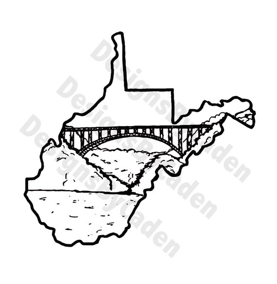 West Virginia Outline EPS Vector | Etsy
