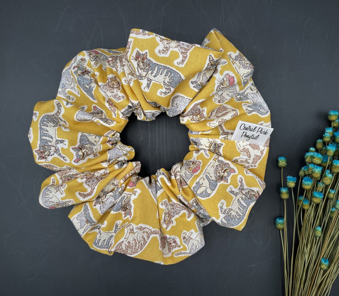 Liberty Fabrics Willoughby Mews Mustard Cats Tana Lawn Cotton Print