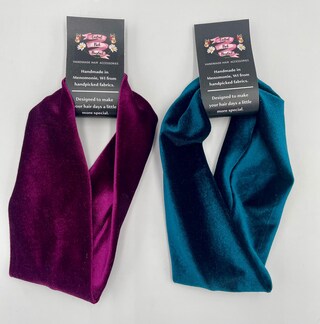 Cerchietto Per Capelli In Velluto Intrecciato | Largo E Imbottito | Stile Vintage Per Donne E Ragazze | Colore Blu