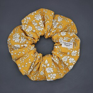 Liberty Fabrics Tana Lawn Capel Mustard Print Scrunchie Hair Accessory Ponytail Holder Floral