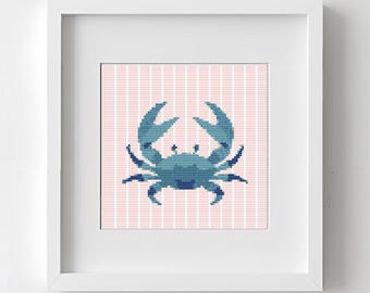 シンプルなピンクのカニのクロスステッチパターン PDF - Etsy 日本