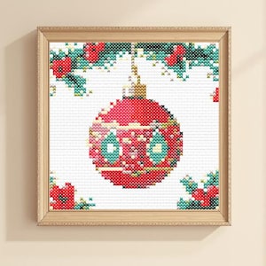 Christmas Ornament Cross Stitch Pattern: Holiday Embroidery (PDF Download)