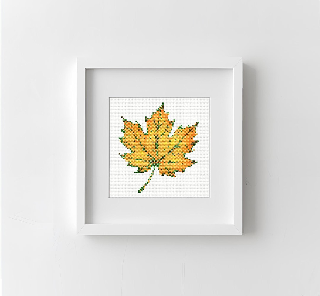 Autumn Maple Leaf Cross Stitch Pattern: Colorful Fall Embroidery (PDF ...