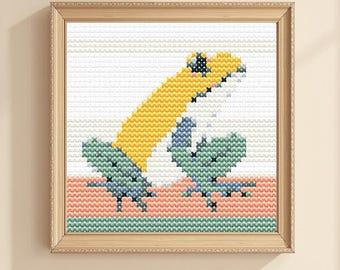 Mini Green Frog Cross Stitch Pattern: Easy Animal Embroidery (PDF Download)