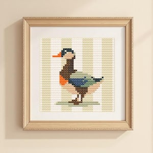 Mini Duck Cross Stitch Pattern: Pastel Colors, Easy Beginner Chart (PDF Download)