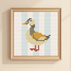 Mini Duck Cross Stitch Pattern: Pastel Colors, Easy Beginner Chart (PDF Download)