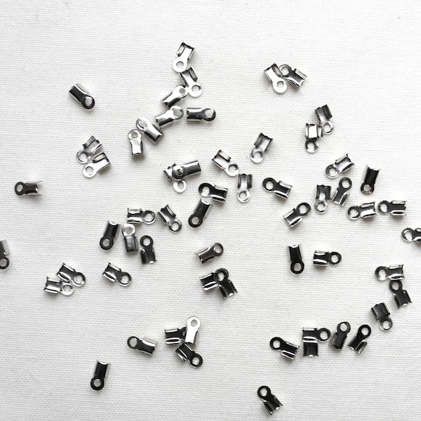 50 Stück - Bandklemmen silber - 5x3mm