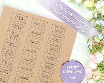 Oster Geschenkanhänger PDF Druckvorlage – 33 Anhänger auf DIN A4 zum Ausdrucken