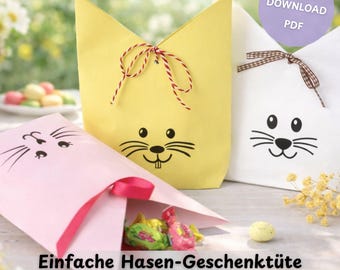 Oster Geschenktüte Bastelanleitung – Ostergeschenkverpackung DIY aus Papier, PDF Anleitung, einfach & nachhaltig, Geschenkidee für Ostern