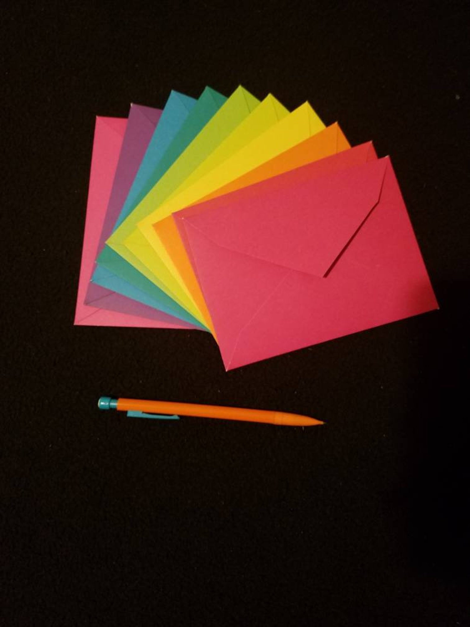 Medium Bright Rainbow Envelopes 10 Etsy