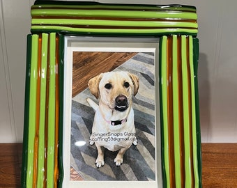 Stacked Fused Glass Picture Frame
