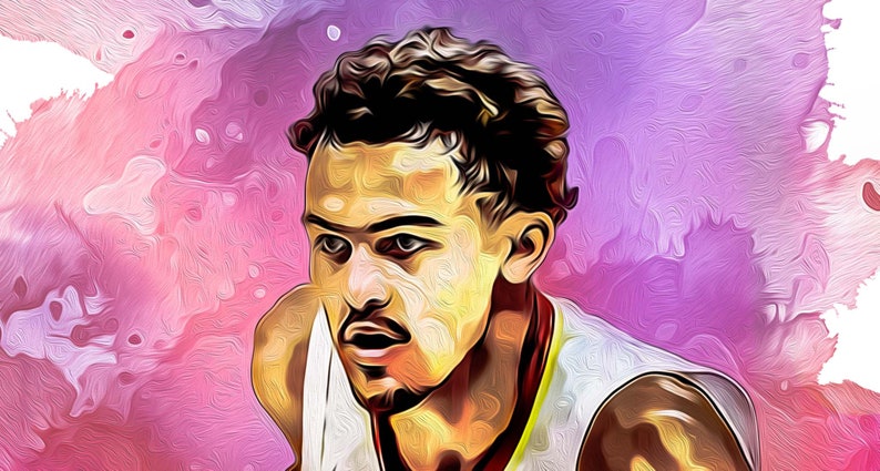Trae Young watercolor print poster digital download gift ...