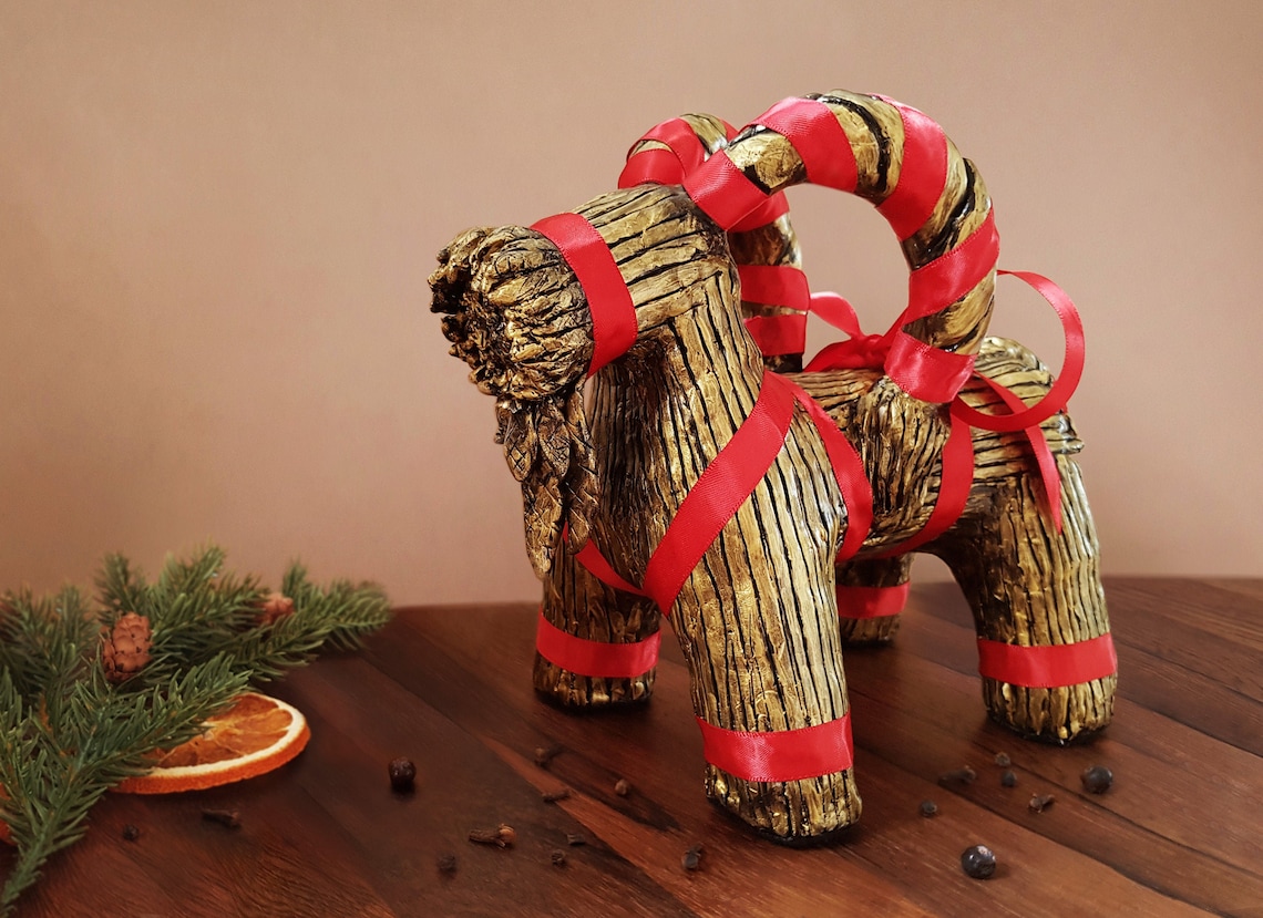 Extra Large Swedish Yule Goat julbock Gold Etsy Israel