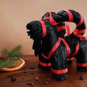大型スウェーデンのユールヤギオーナメント（Julbock） - ブラック